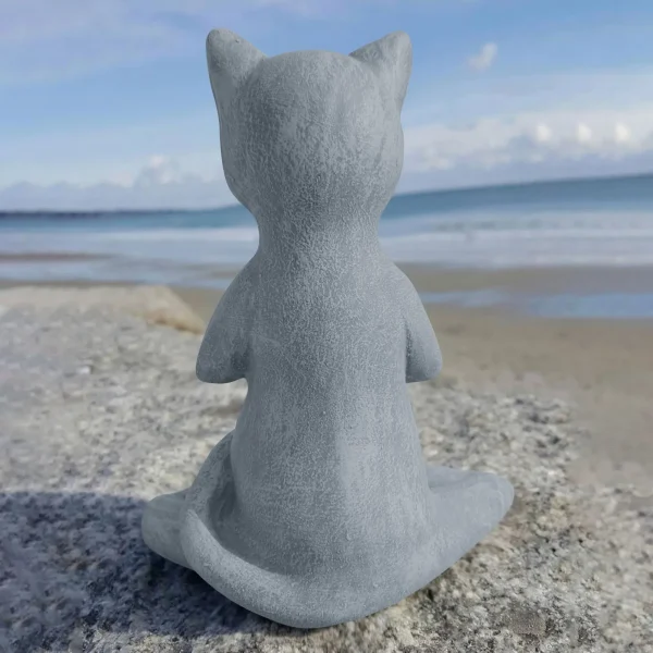 Garden Meditating Cat Buddha atue Yoga Cat Pose Sculpture Indoor Outdoor Garden Figurine Resin Animal Yard Art Decoration 6