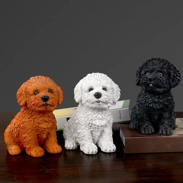 Creative Dog Figurine Statue Sculpture Crafts Collection for Living Room Desktop Office Decor Ornament Kids Gift 2