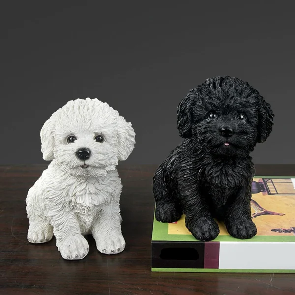 Creative Dog Figurine Statue Sculpture Crafts Collection for Living Room Desktop Office Decor Ornament Kids Gift 4