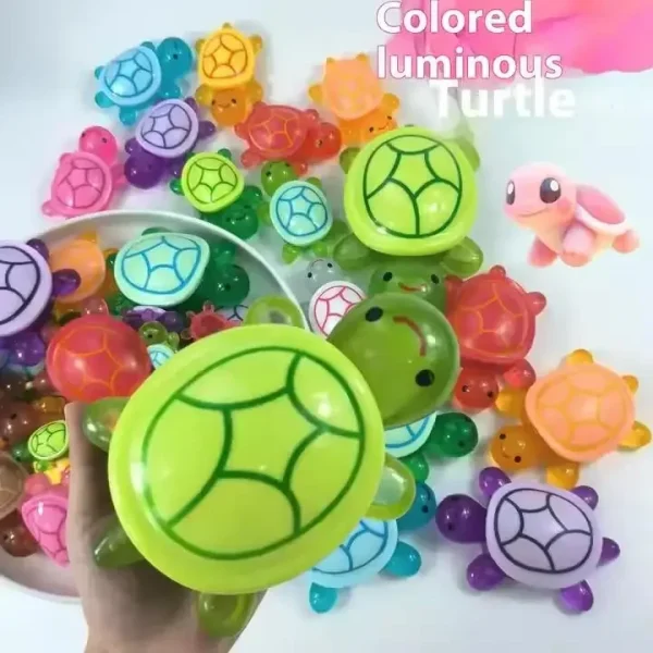 1PC Night Glow Large Turtle+100pcs Mini Luminous Turtles Figurines Resin Craft Glowing Turtle Storage Ornament Landscape Desktop 5