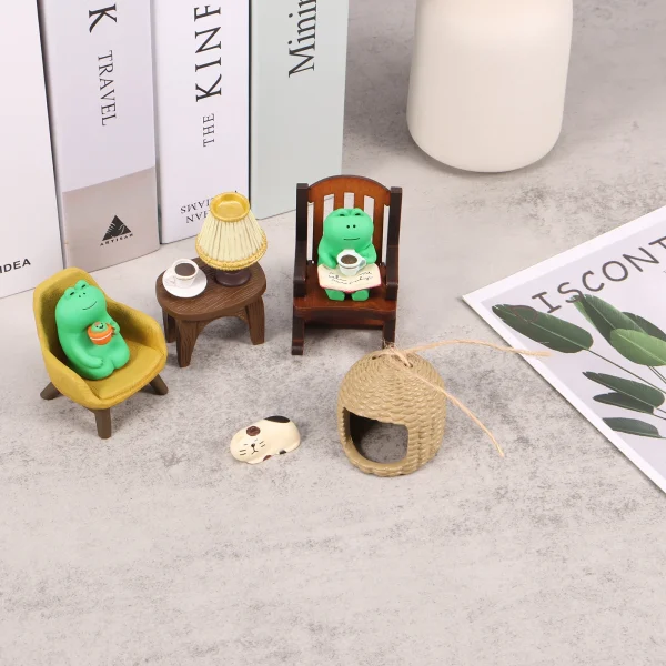7pcs Frog Figurines Set Miniature Frog Garden Decor Frog Decorations Set Mini Sculpture For Desktop Bedroom Decor Birthday Gift 2