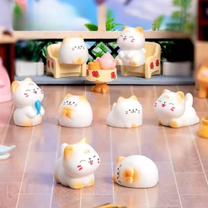 New Creative Cute Cartoon Wealth Cat Model Cat Desktop Decoration Animal Figurine Cat Ornaments Decorations Accessories 1