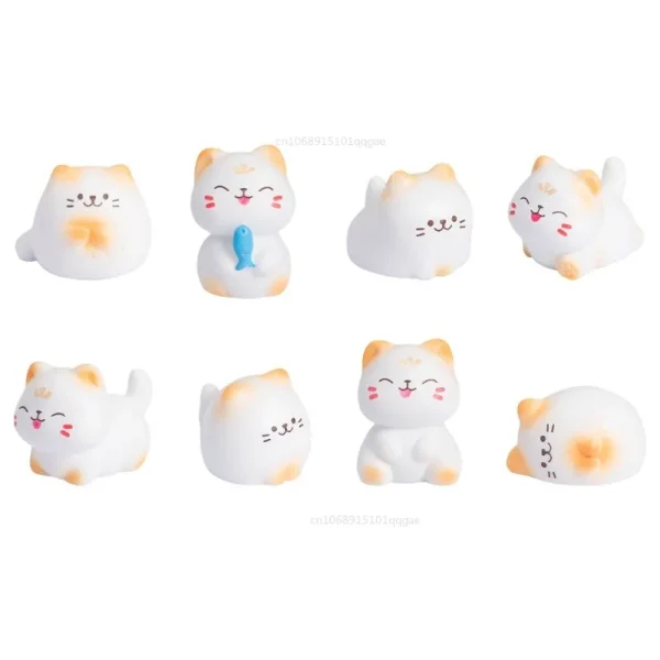 New Creative Cute Cartoon Wealth Cat Model Cat Desktop Decoration Animal Figurine Cat Ornaments Decorations Accessories 6