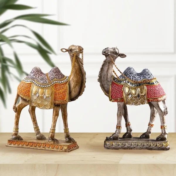 Camel Figurine Collection Camel Animal Statue Animal Camel Sculpture for Entrance Living Room Office Fireplace Birthday Gift 4