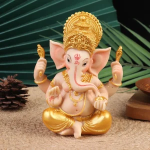 Gold Lord Ganesha Buddha Statue Elephant God Sculptures Ganesh Figurines 1