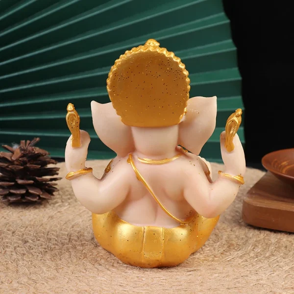Gold Lord Ganesha Buddha Statue Elephant God Sculptures Ganesh Figurines 5