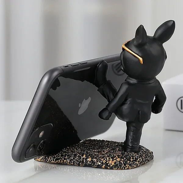 French Bulldog Statue Desk Decor Cute Dog Sculptures Phone Holder Animal Figurine Cell Phone Stand Home Office Decorations 5