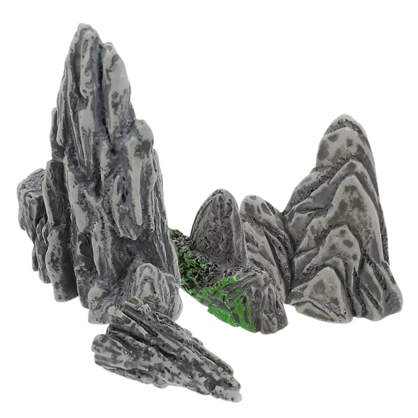 4 Pcs Artificial Mountain Rocks Fake Garden Stones Rockery Miniature Landscape Ornament Resin Simulation Decor Models Figurine 1