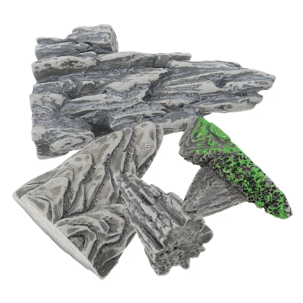 4 Pcs Artificial Mountain Rocks Fake Garden Stones Rockery Miniature Landscape Ornament Resin Simulation Decor Models Figurine 5