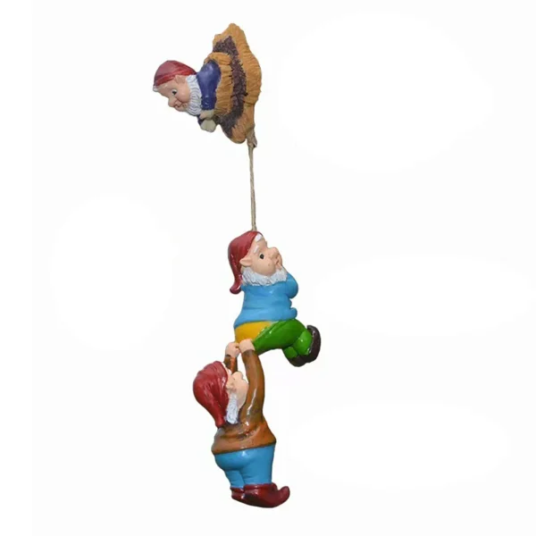 Resin Climbing Gnome Dwarfs Sculpture Gnome Art Figurines Courtyard Landscape Statue Garden Ornament CraftsHome Decor Gift 3