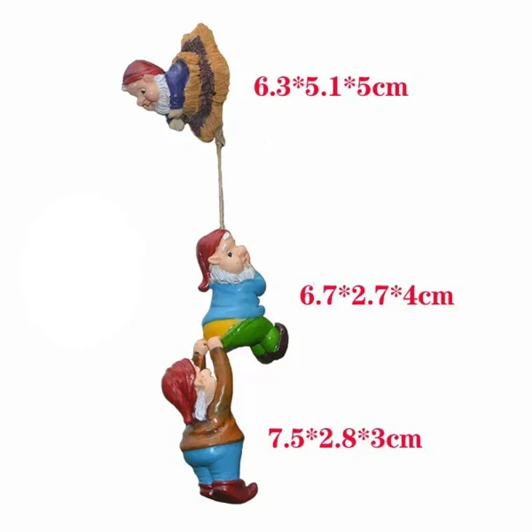 Resin Climbing Gnome Dwarfs Sculpture Gnome Art Figurines Courtyard Landscape Statue Garden Ornament CraftsHome Decor Gift 5
