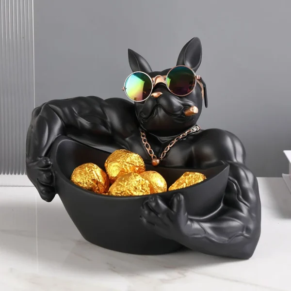 Creative Cool Dog Figurine Bulldog Statue Storage Box Animal Ornament Resin Craft Art Sculpture Figurine Home Decoration Gift 1