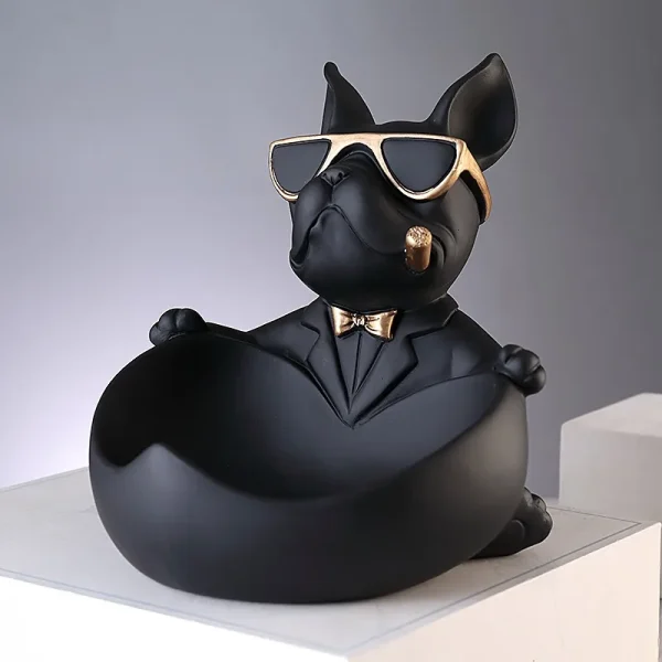 Creative Cool Dog Figurine Bulldog Statue Storage Box Animal Ornament Resin Craft Art Sculpture Figurine Home Decoration Gift 4