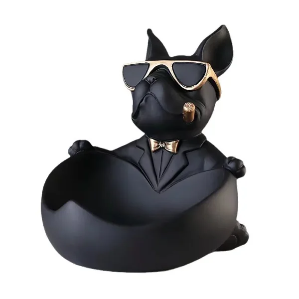 Creative Cool Dog Figurine Bulldog Statue Storage Box Animal Ornament Resin Craft Art Sculpture Figurine Home Decoration Gift 5