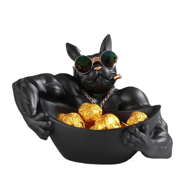 Creative Cool Dog Figurine Bulldog Statue Storage Box Animal Ornament Resin Craft Art Sculpture Figurine Home Decoration Gift 6