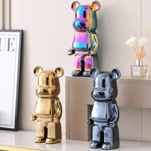 28cm Aesthetic Bear Figure Ceramics Violent Bear Statues Figurine Sculptures Decor Luxury Living Room Decoration Home Ornament 1