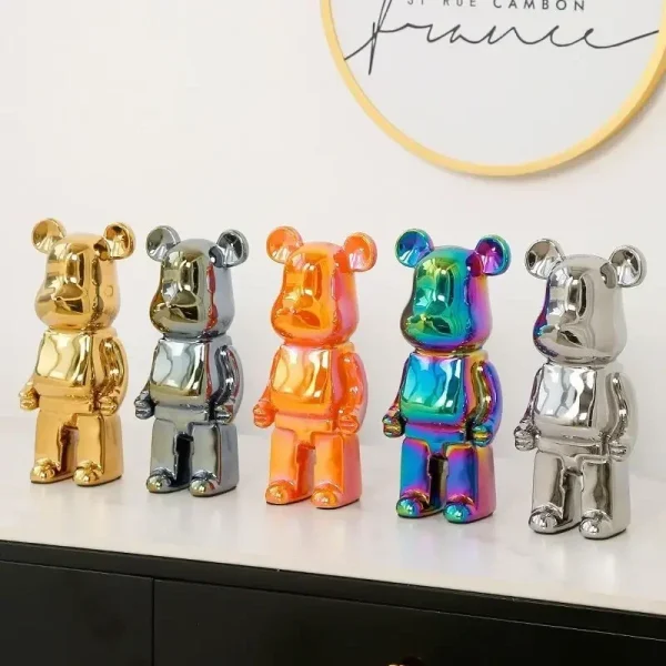 28cm Aesthetic Bear Figure Ceramics Violent Bear Statues Figurine Sculptures Decor Luxury Living Room Decoration Home Ornament 5