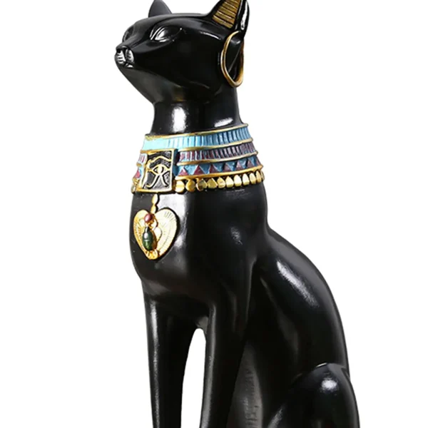 Egyptian Cat Goddess Bastet Statue Ornament Egypt Collectible Animal Sculpture Figurine for Office Shelf Table Desk Cabinet 5
