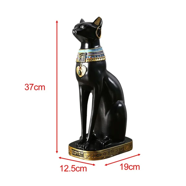 Egyptian Cat Goddess Bastet Statue Ornament Egypt Collectible Animal Sculpture Figurine for Office Shelf Table Desk Cabinet 6