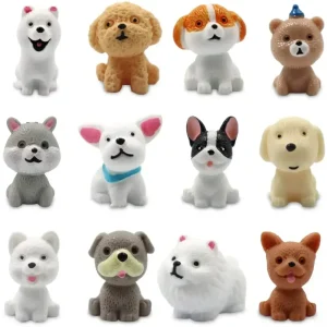 12PCS Cute Puppy Mini Resin Dogs Miniature Figurines Terrarium Crafts Realistic Animals for Fairy Garden Accessorie 1