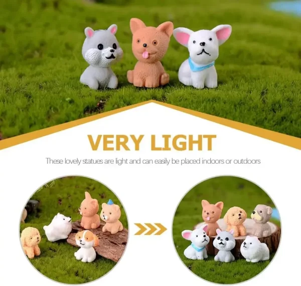 12PCS Cute Puppy Mini Resin Dogs Miniature Figurines Terrarium Crafts Realistic Animals for Fairy Garden Accessorie 3
