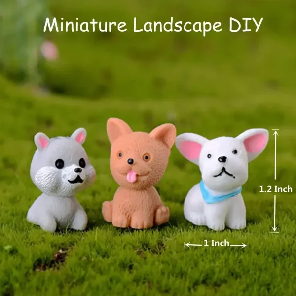 12PCS Cute Puppy Mini Resin Dogs Miniature Figurines Terrarium Crafts Realistic Animals for Fairy Garden Accessorie 6