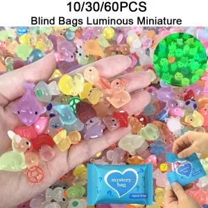 10/30/60PCS Surprise Blind Bags Luminous Animal Mushroom Figurines Miniature Mystery Bag For Potted Dollhouse Fairy Garden Decor 1