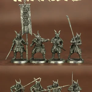 2024 New Arrived Japanese Shogunate Samurai Soldier Sculpture Copper Miniature for Men Birthday Gifts Figurines Ornament 1