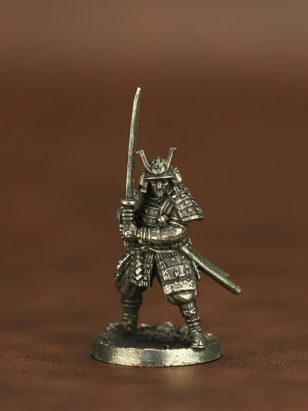2024 New Arrived Japanese Shogunate Samurai Soldier Sculpture Copper Miniature for Men Birthday Gifts Figurines Ornament 2