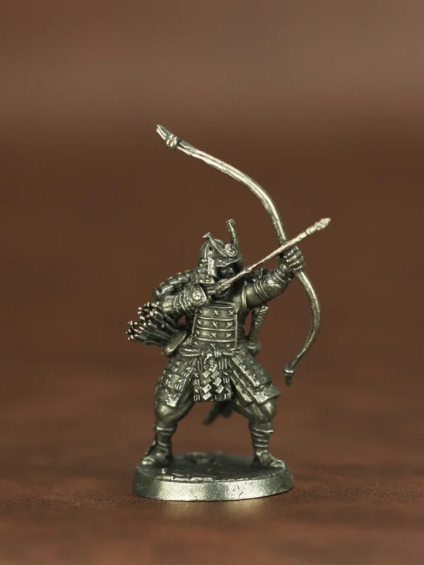 2024 New Arrived Japanese Shogunate Samurai Soldier Sculpture Copper Miniature for Men Birthday Gifts Figurines Ornament 4