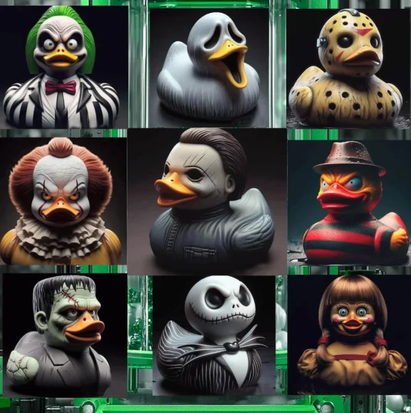 Halloween Evil Duck Anime Figure Horror Series Stunning Doll Thrilling Paradise Figurine Spooky Desk Decor Collection Toy Gift 1