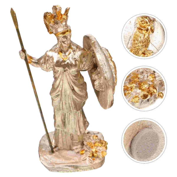 Compact Athena Textile Goddess Statue Greek Figurine Sculptures Home Decor Miniatures Artemis Mythology Wisdom 2