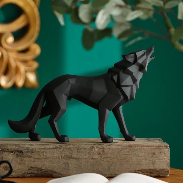 Wolf Statue Animal Figurine Statue Sculpture Living Study Room Bedroom Decor Home Table Interior Decoration Accessories 1