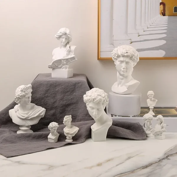 Greek Mythology God Goddess Hero David Venus Mozart Bust Figurine Sculpture Statue Plaster Sketch Practice Model Room Decoration 2