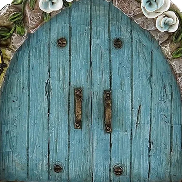 Miniature Wooden Fairy Door Sculpture for Outdoor Yard Art Garden Tree Decor Creative Elf Door Figurines With Engraved Design 5