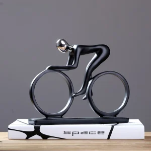 Modern Abstract Resin Bicycler Cyclist Statue Bicycle Rider Statue Bike Racer Rider Figurine Office Living Room Decor 1