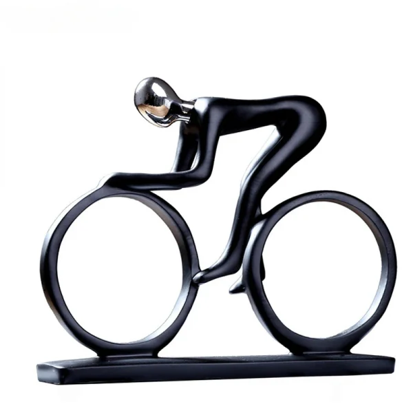 Modern Abstract Resin Bicycler Cyclist Statue Bicycle Rider Statue Bike Racer Rider Figurine Office Living Room Decor 5