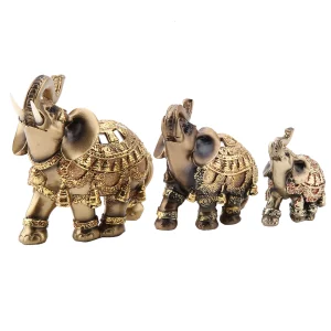 Elephant Sculpture Lucky Feng Shui Golden Elephant Statue Sculpture Wealth Figurine Gift Home Decoration Feng Shui Elephant 1