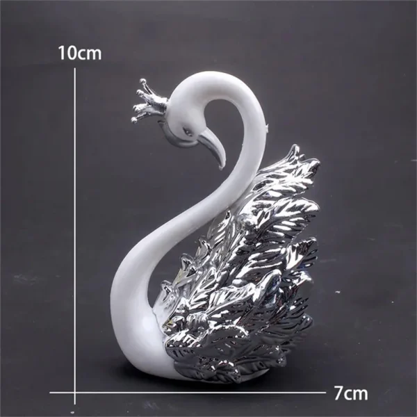 Mini Swan Couple Model Figurine Collectibles Car Interior Wedding Cake Decoration Wedding Gift for Guest Home Accessories 5