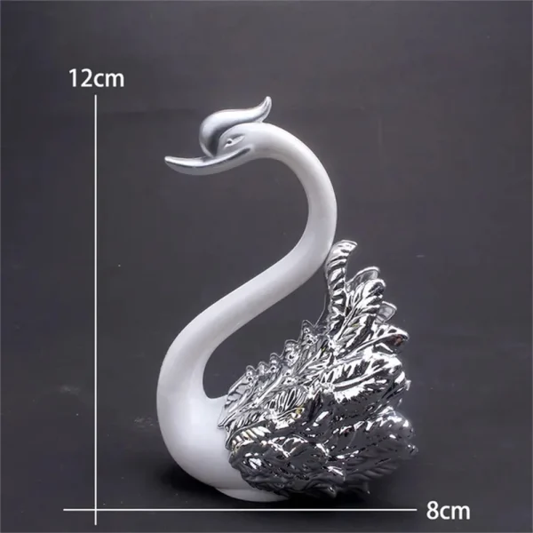 Mini Swan Couple Model Figurine Collectibles Car Interior Wedding Cake Decoration Wedding Gift for Guest Home Accessories 6