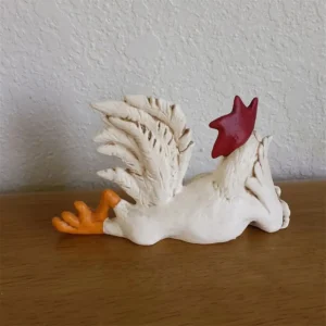 Rooster Decor Chicken Yard Art Sculpture Desktop Ornament Creative Rooster Decorative Figurine Resin Small Red White Rooster 1