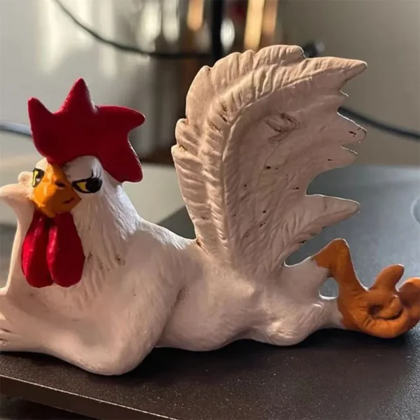 Rooster Decor Chicken Yard Art Sculpture Desktop Ornament Creative Rooster Decorative Figurine Resin Small Red White Rooster 3