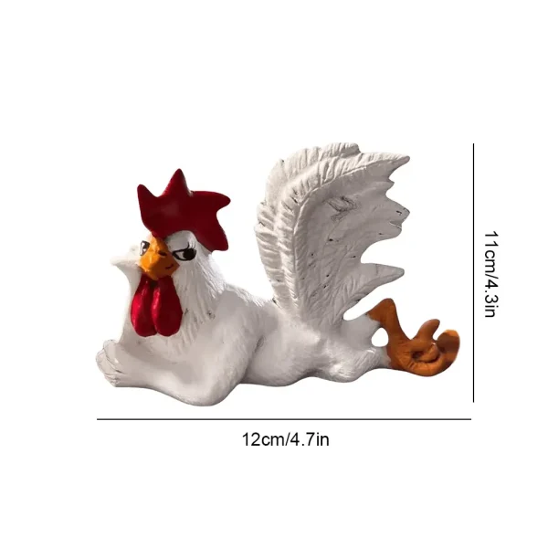 Rooster Decor Chicken Yard Art Sculpture Desktop Ornament Creative Rooster Decorative Figurine Resin Small Red White Rooster 6