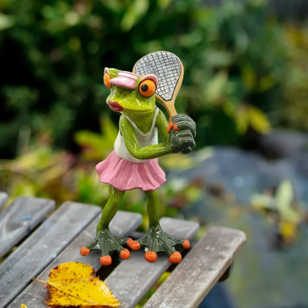 Frog Statue Desktop Ornament Creative Funny Resin Animal Sculpture Decorative Figurine for Fireplace Desk Bookshelf Shelf 3
