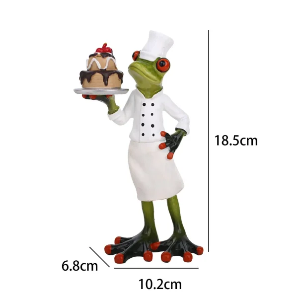 Frog Statue Desktop Ornament Creative Funny Resin Animal Sculpture Decorative Figurine for Fireplace Desk Bookshelf Shelf 5