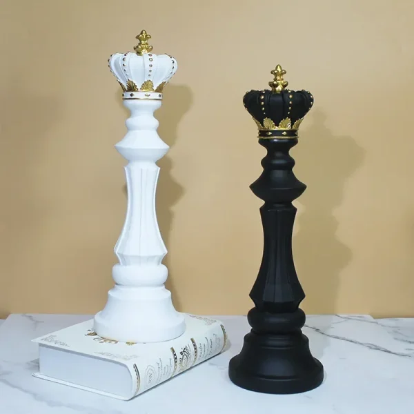 Resin Retro International Chess Figurine for Interior King Knight Sculpture Home Desktop Decor Living Room Decoration 4