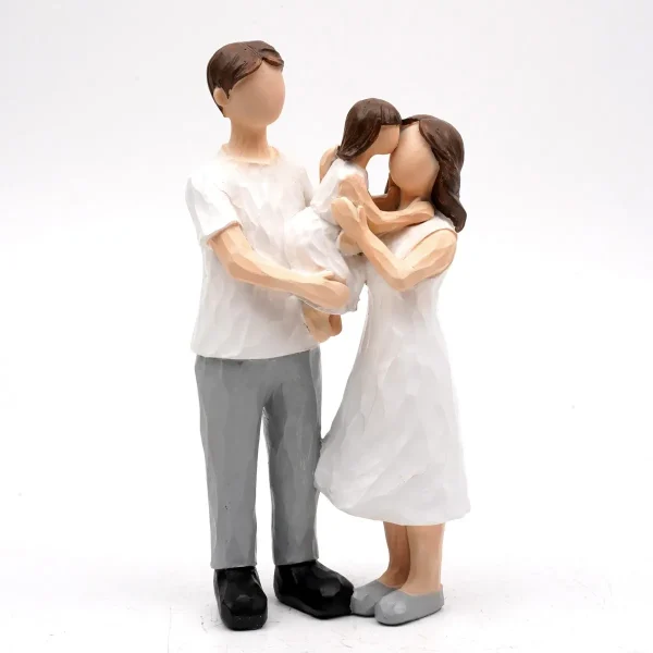 A family of three or four resin figurine set Christmas set Home Sculpture art Living room table Decorative crafts Family gift 3