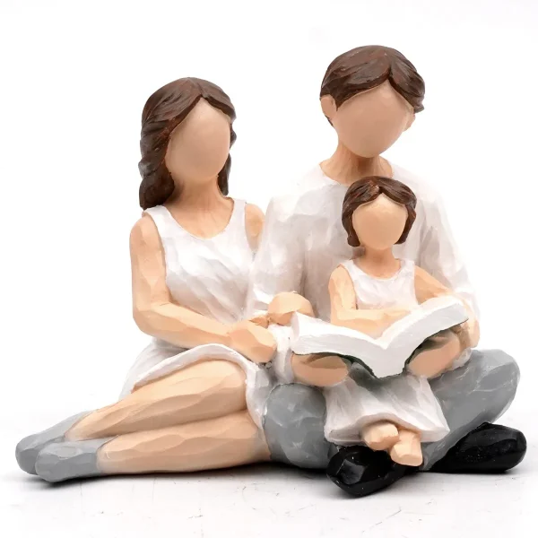 A family of three or four resin figurine set Christmas set Home Sculpture art Living room table Decorative crafts Family gift 5