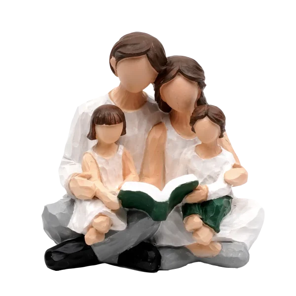 A family of three or four resin figurine set Christmas set Home Sculpture art Living room table Decorative crafts Family gift 6