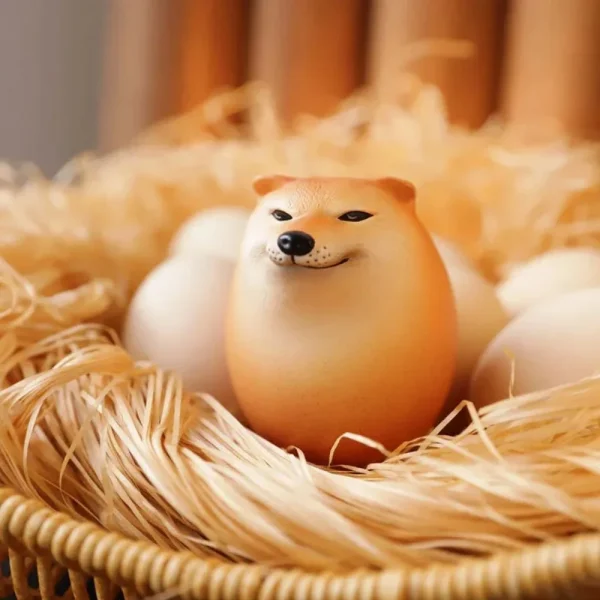 Dog & Egg Decorations Creative Shiba Inu Realistic Egg Shape Desk Decor for Home Offices Fun Christmas Gifts Home Decor Figurine 2